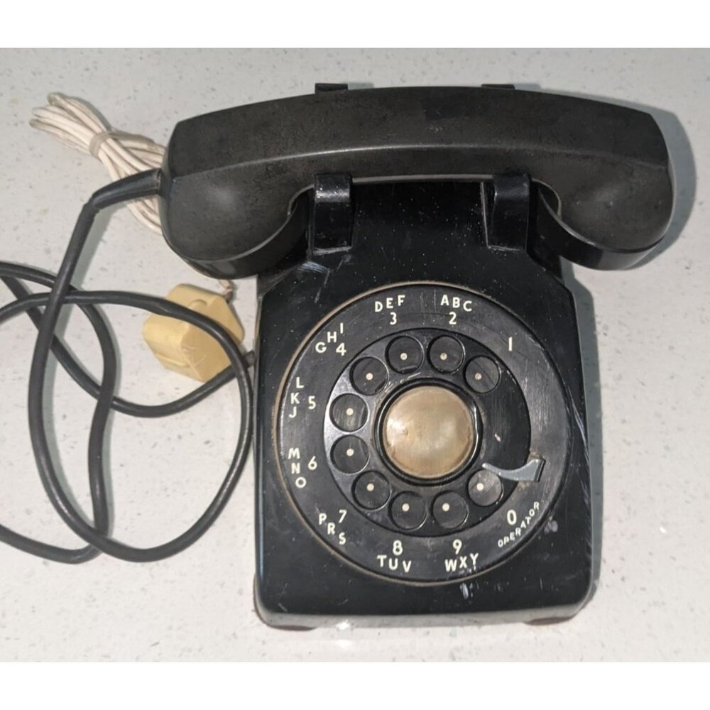 Vintage Black Rotary Dial Telephone C/D 500 3/55 with Cord